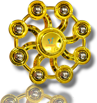 Shivsoft Mettalic 8 Goli Big Size Golden Fidget Puzzle Ball Bearing Spinner(Gold)