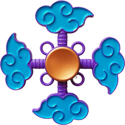 KARBD Naruto Ninja Action Hero 4 Accessory Tool Fidget Spinner Metal Wind Spinner Toy(Blue)