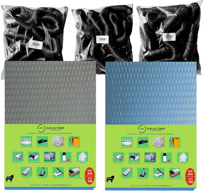 DUPLEX TONER CARTRIDGE A/4 Spiral Sheet 2 Pcs with Black Spiral Ring 3 Pcs (Size -30,32,35) Combo Pack Manual Ring Binder