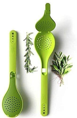 Kinzilla 2 in 1 Plastic Herb Infusing Spoon Flavor-Infusing Spoon with Herb Stripper Plastic Measuring Spoon(Pack of 1)