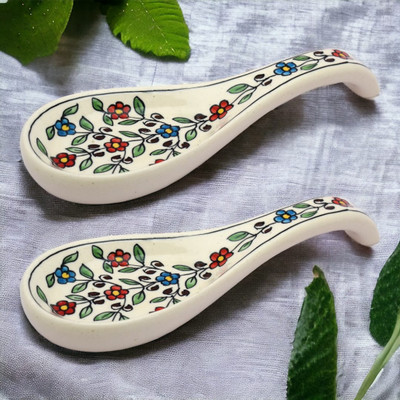 RAFOLEEN Disposable Ceramic Serving Spoon Set(Pack of 2)