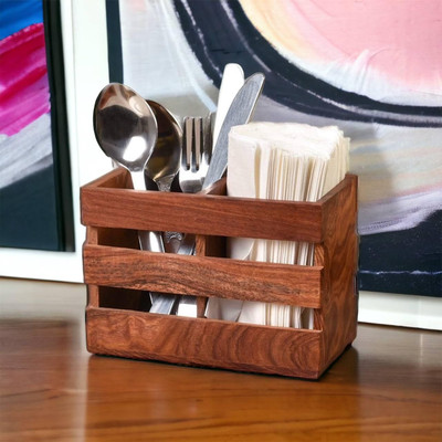 Way of life Empty Cutlery Box Case(Brown  Holds 12 Pieces)