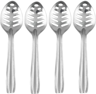 DiosHomes DiosHomes Stainless Steel Slotted/Aachar/Pickle Serving Spoon-(Pack of 4) Stainless Steel Serving Spoon Set(Pack of 4)