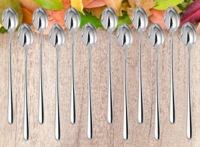 kitchen valley 12 pics long handle spoon kichen valley set of 12ifgfg Stainless Steel Coffee Spoon, Cream Spoon, Table Spoon, Table Spoon, Serving Spoon, Soup Spoon Set(Pack of 12)