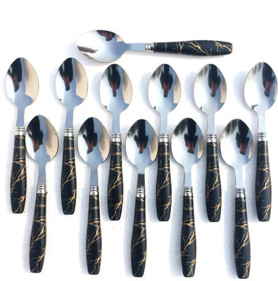 Quity Stainless Steel, Ceramic Tea Spoon Set(Pack of 12)