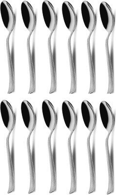 Parage Stainless Steel Dinner Spoon for Tea, Coffee, Sugar, Condiments & Spices - Set of 12, Zig zag Design, 15.5 cm Stainless Steel Dessert Spoon, Table Spoon, Tea Spoon, Coffee Spoon Set(Pack of 12)