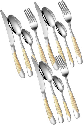 Star Work Durable Home Kitchen Cutlery Flatware Set Including Fork Knife Spoon Stainless Steel Table Spoon(Pack of 1)