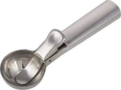 Elhify Stainless Steel Spring/Trigger Ice Cream Scoop Pack of One. Disposable Stainless Steel Ice-cream Spoon(Pack of 1)
