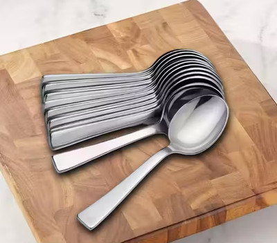 Fanqew Teaspoon Mirror polished (Nali Style ) 12pc TEA set Disposable Stainless Steel Tea Spoon, Ice Tea Spoon Set(Pack of 12)