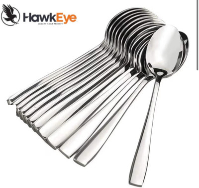 HawkEye Stainless Steel Spoon Set | Elegant Cutlery for Dining, Kitchen & Everyday Use Stainless Steel Table Spoon Set(Pack of 12)