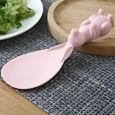 Magico Non-Stick Rice Spoon Rabbit-Shaped Stand-up Serving Rice Plastic Serving Spoon(Pack of 1)
