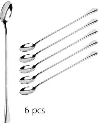 Haniza DIVYANSI 6 LONG HANDLE Stainless Steel Dessert Spoon Set(Pack of 6)