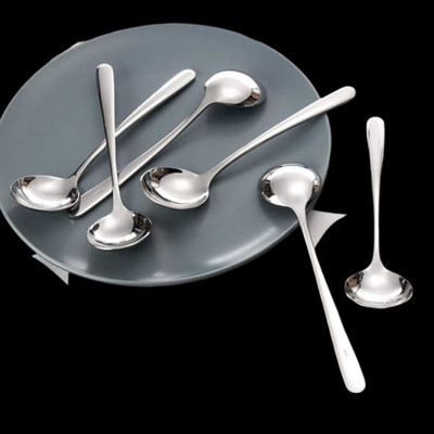 ARSCART Rounded Stainless Steel Serving Spoon Set(Pack of 6)