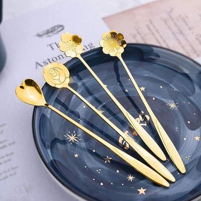 Jiyancreation old Stainless Steel Tableware Accessories Stainless Steel Dessert Spoon, Ice Tea Spoon, Ice-cream Spoon, Coffee Spoon Set(Pack of 4)