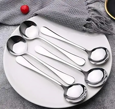ARSCART 5 soup spoon spoon Stainless Steel Soup Spoon Set(Pack of 5)