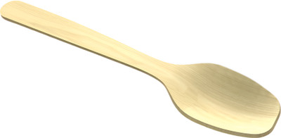 ShubhGreen Shubh Green 160mm Disposable Spoons Set Disposable Wooden Serving Spoon Set(Pack of 100)