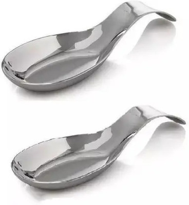 DINEZAAR RasoiPal Spoon Rest Set Utensil Holder Stainless Steel Serving Spoon, Table Spoon, Measuring Spoon Set(Pack of 2)