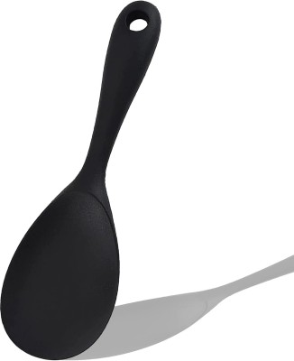 HomeAra 1 PCS Rice Spoons, Silicone Cooking Spoons, Non-Stick Cooking Spoons Black Disposable Silicone Serving Spoon(Pack of 1)