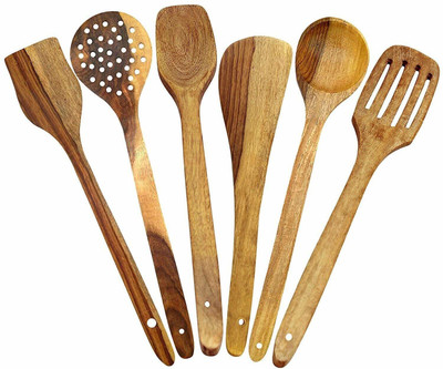 ROYAL HANDICRAFTS spatula set of 6 Wooden Serving Spoon Set(Pack of 6)