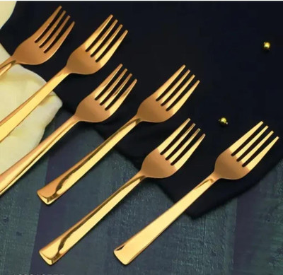 KESHAV Premium Quality stainless steel fork spoon big size Stainless Steel Table Spoon Set(Pack of 6)