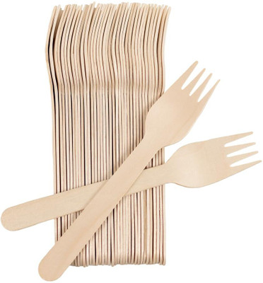 asha traders Wooden Spoon Disposable Wooden Salad Spoon Set(Pack of 100)