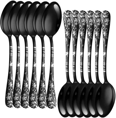 OICIA a1_Rainbow Espresso Spoon, Coffee & Dessert Spoons, Food Tasting Spoon Stainless Steel Ice-cream Spoon Set(Pack of 12)