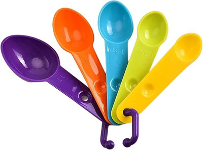 ShilpSukh Measuring Spoons Kitchen Baking Set Stackable Baking Cup Spoons Set Pack of 1 Disposable Plastic Measuring Spoon Set(Pack of 5)