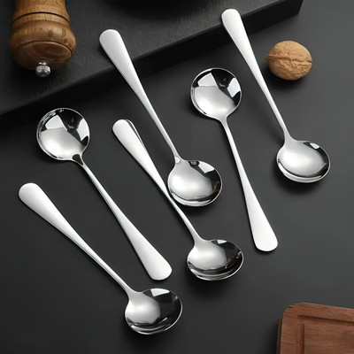 ARSCART Table Stainless Steel Soup Spoon Set(Pack of 6)
