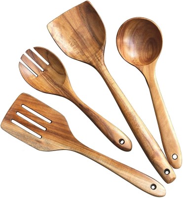 Taargo crafts TAG-SG04150 Disposable Wooden Serving Spoon Set(Pack of 4)