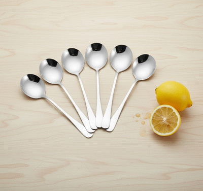 AVISTRA Stainless Steel Soup Spoon, Tea Spoon, Table Spoon Set (Pack of 6) Stainless Steel Soup Spoon Set(Pack of 6)