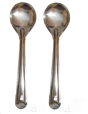 snehatrends Stainless Steel Gravy Serving, basting, or Stirring Spoon Silver Pack of 2 Stainless Steel Serving Spoon Set(Pack of 2)