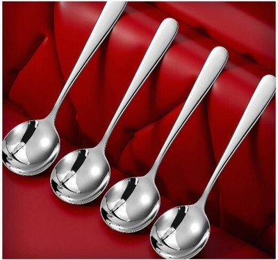 Haniza MHB-4 SPOON Stainless Steel Soup Spoon Set(Pack of 4)