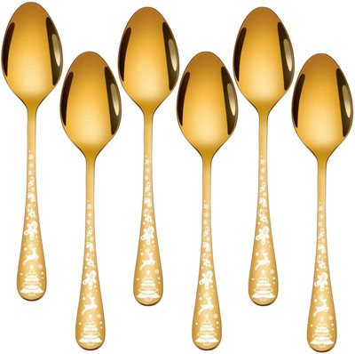 OICIA a1_Pink Fancy Tablespoons, Dinner Spoon, Soup Spoons for Dining Table Stainless Steel Table Spoon Set(Pack of 6)