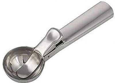 Elhify Stainless Steel Trigger Ice scooper Pack of 1 Stainless Steel Ice-cream Spoon(Pack of 1)