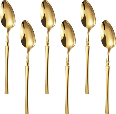 OICIA a1_Rose-Gold Dinner Spoon Set, Soup Spoons, Dessert Spoon Set for Dining Table Stainless Steel Table Spoon Set(Pack of 6)