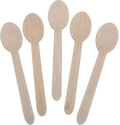 IJS GROUP Wooden Ice-cream Spoon Set(Pack of 50)