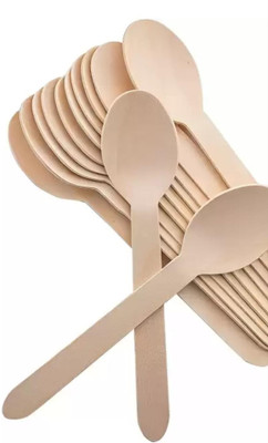 ABC Disposable Wooden Table Spoon Set(Pack of 100)