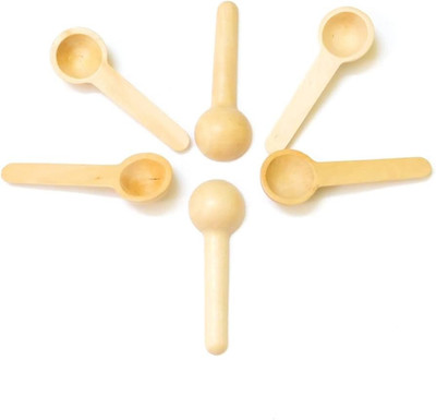 Bekner Wooden Masala Spoon Small and Compact for Masala / (6 Pieces Set) Wooden Measuring Spoon(Pack of 1)
