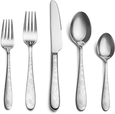 openZest Premium Stainless Steel Mirror Polished Flatware Set of 4 (20Pcs) Stainless Steel Table Spoon Set(Pack of 20)
