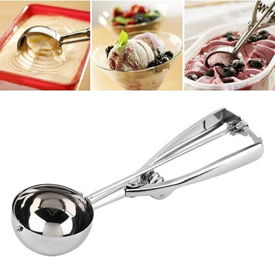 ShopVee Ice Cream Serving Scoop | Ice Cream Serving Spoon Scooper with Trigger Release Stainless Steel Ice-cream Spoon(Pack of 1)