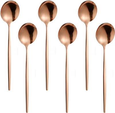 OICIA a1_ilver Dinner Spoon Set, Soup Spoons, Dinnerware _, Big Eating Spoon Stainless Steel Table Spoon Set(Pack of 6)
