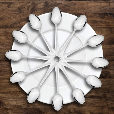 Haniza 12 tea spoon set Stainless Steel Tea Spoon Set(Pack of 12)