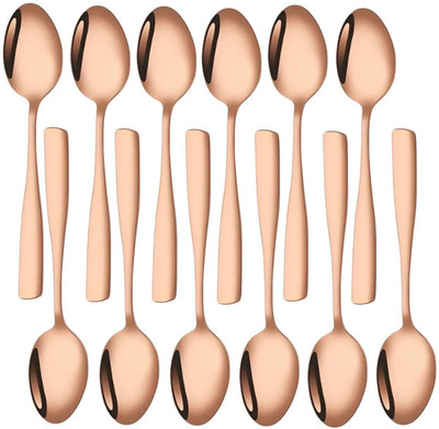 OICIA a1_Blue Mini Coffee Spoons, Korean Espresso Spoons, Dessert Spoons Stainless Steel Ice-cream Spoon Set(Pack of 12)