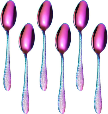 OICIA a1_Gold 8-Inch Cereal Spoons, Main course spoons, Salad Spoons, Stainless Steel Table Spoon Set(Pack of 6)