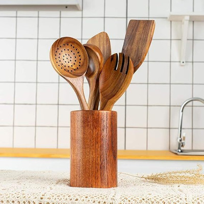 ASenterprises Wooden Serving Spoon Set(Pack of 5)