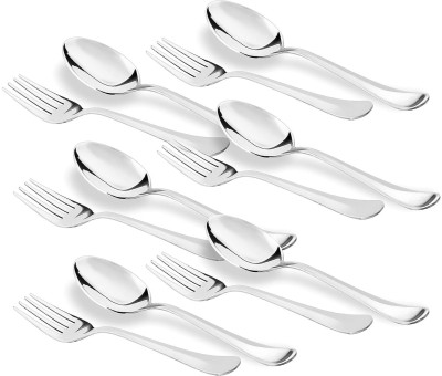 Top Trick Stainless Steel Table Spoon & Fork for Tea, Coffee, ( 6 Table Spoons, 6 Forks) Stainless Steel Table Spoon, Tea Spoon Set(Pack of 12)