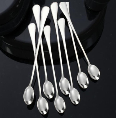 ARSCART Long Handle Stainless Steel Ice Tea Spoon Set(Pack of 8)