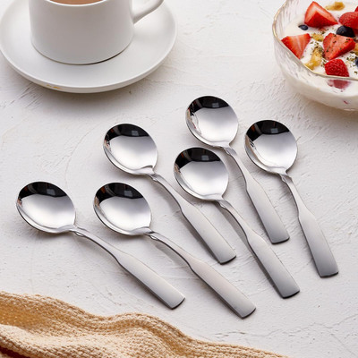 caridge Soup Spoon for Serving Stainless Steel Soup Spoon Set(Pack of 6)