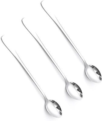 Kshirsagar 3 pcs long spoon Stainless Steel Coffee Spoon, Table Spoon, Dessert Spoon, Ice-cream Spoon, Ice Tea Spoon, Tea Spoon Set(Pack of 3)