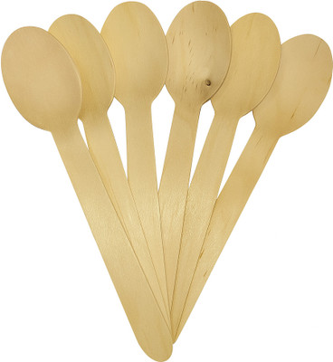 Adarsh Disposable Wooden Serving Spoon Set(Pack of 100)